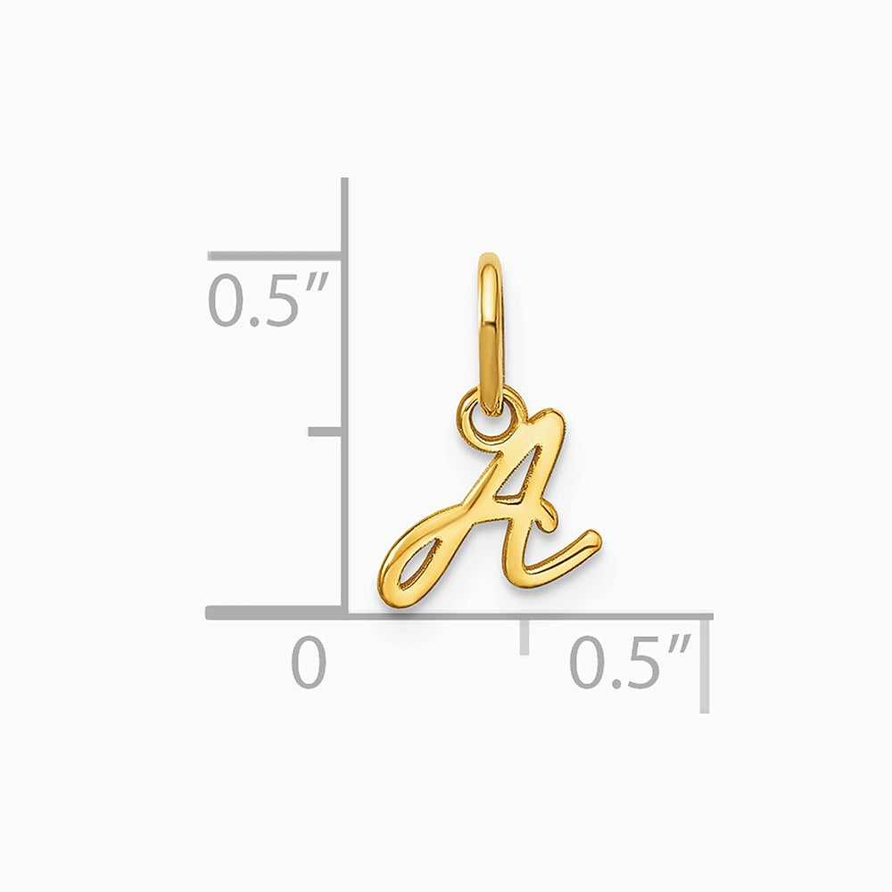 10K / 14K Yellow Gold 10KY Upper case Letter A Initial Charm - Product Photo