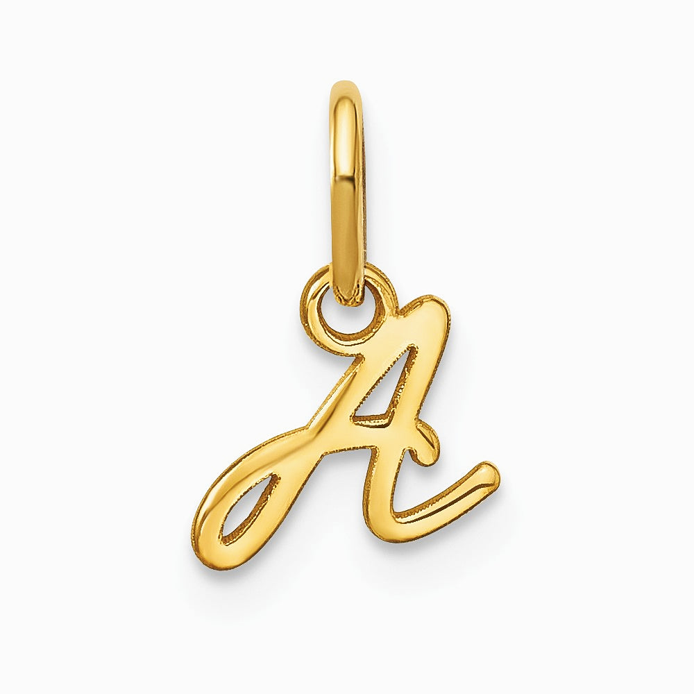 10K / 14K Yellow Gold 10KY Upper case Letter A Initial Charm - Product Photo