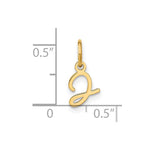 10K / 14K Yellow Gold 10KY Upper case Letter J Initial Charm - Product Photo