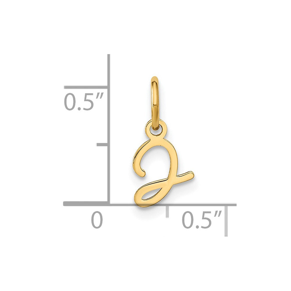 10K / 14K Yellow Gold 10KY Upper case Letter J Initial Charm - Product Photo