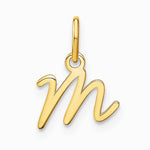10K / 14K Yellow Gold 10KY Upper case Letter M Initial Charm - Product Photo