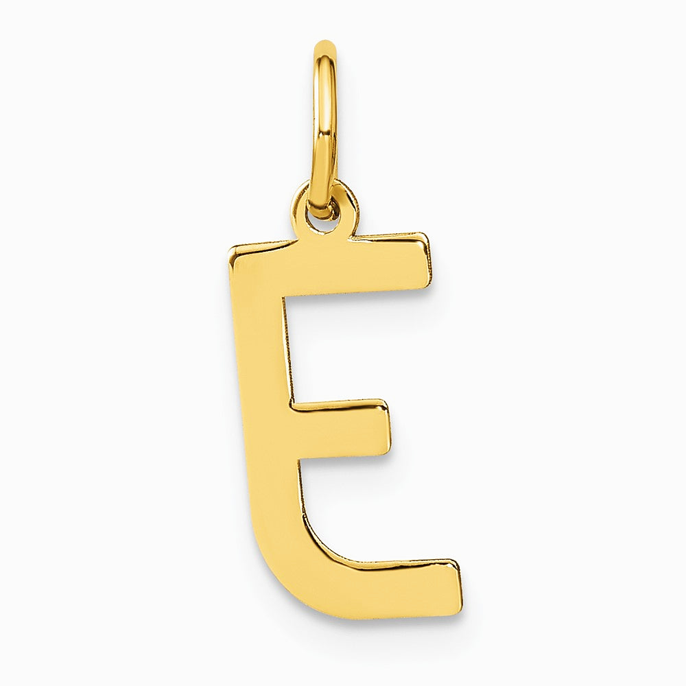 14K Yellow Gold 14ky Letter E Initial Pendant - Product Photo