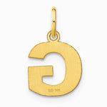 14K Yellow Gold 14ky Letter G Initial Pendant - Product Photo