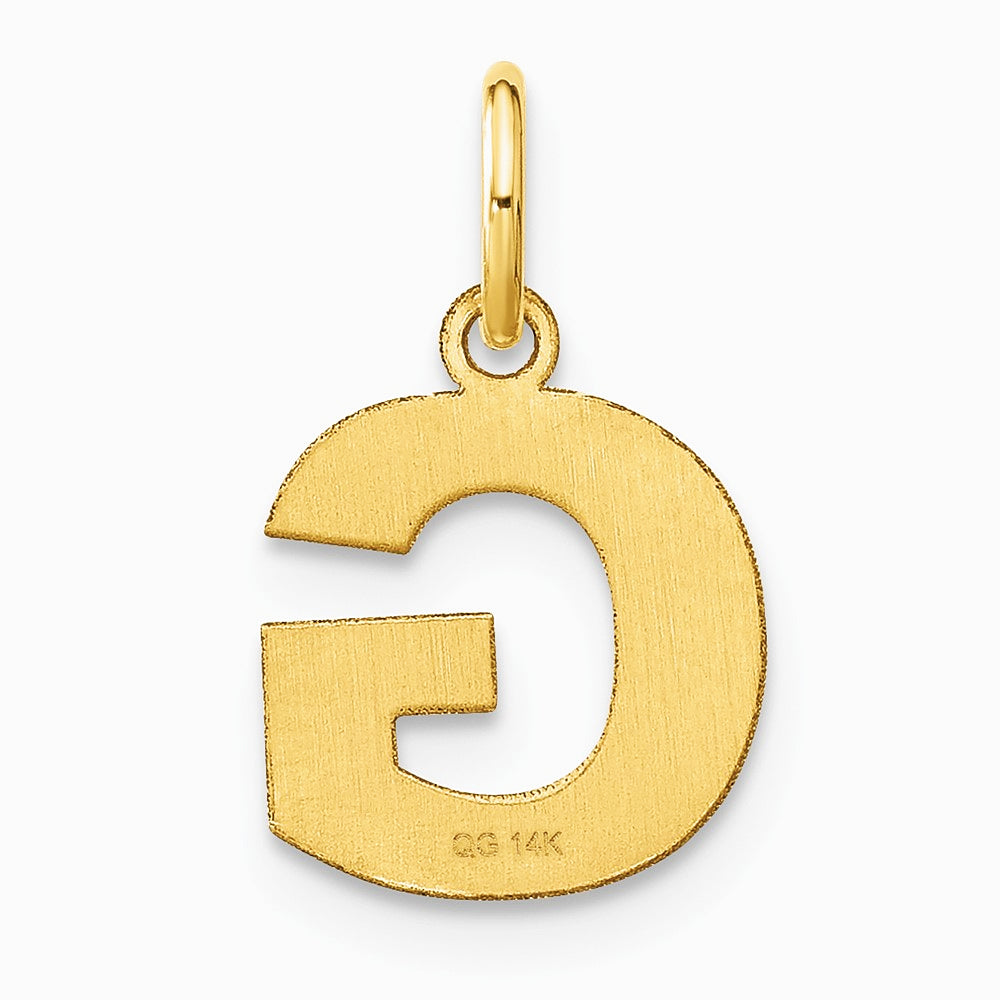 14K Yellow Gold 14ky Letter G Initial Pendant - Product Photo
