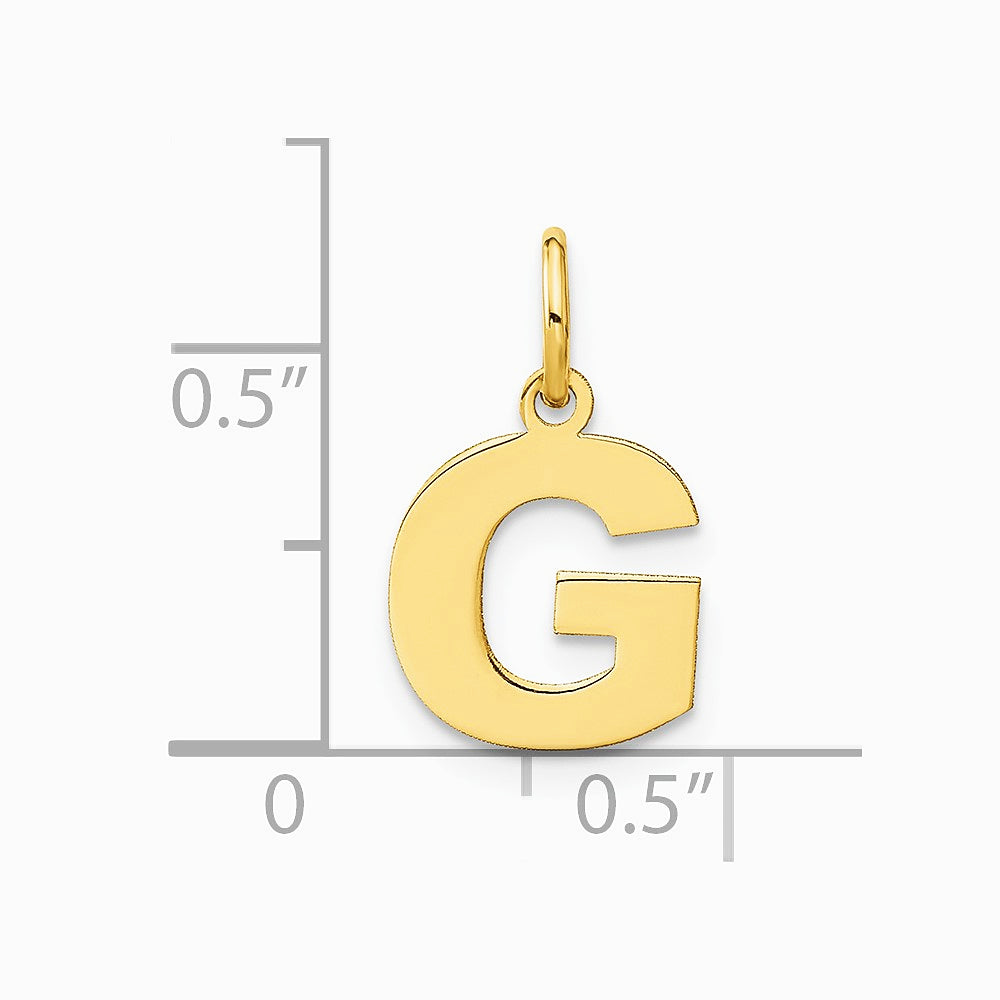 14K Yellow Gold 14ky Letter G Initial Pendant - Product Photo