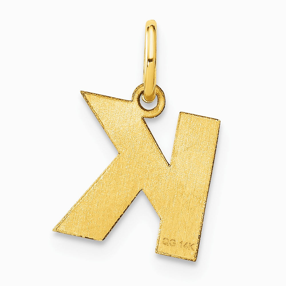 14K Yellow Gold 14ky Letter K Initial Pendant - Product Photo