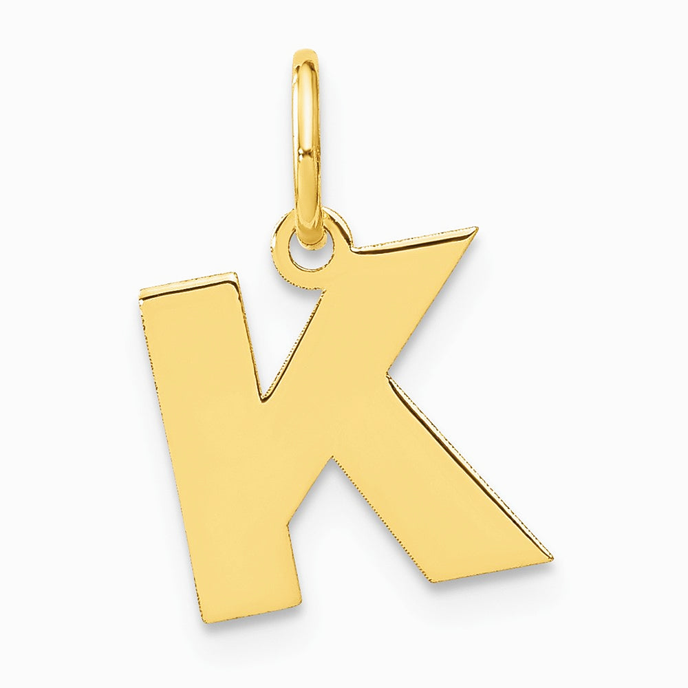 14K Yellow Gold 14ky Letter K Initial Pendant - Product Photo