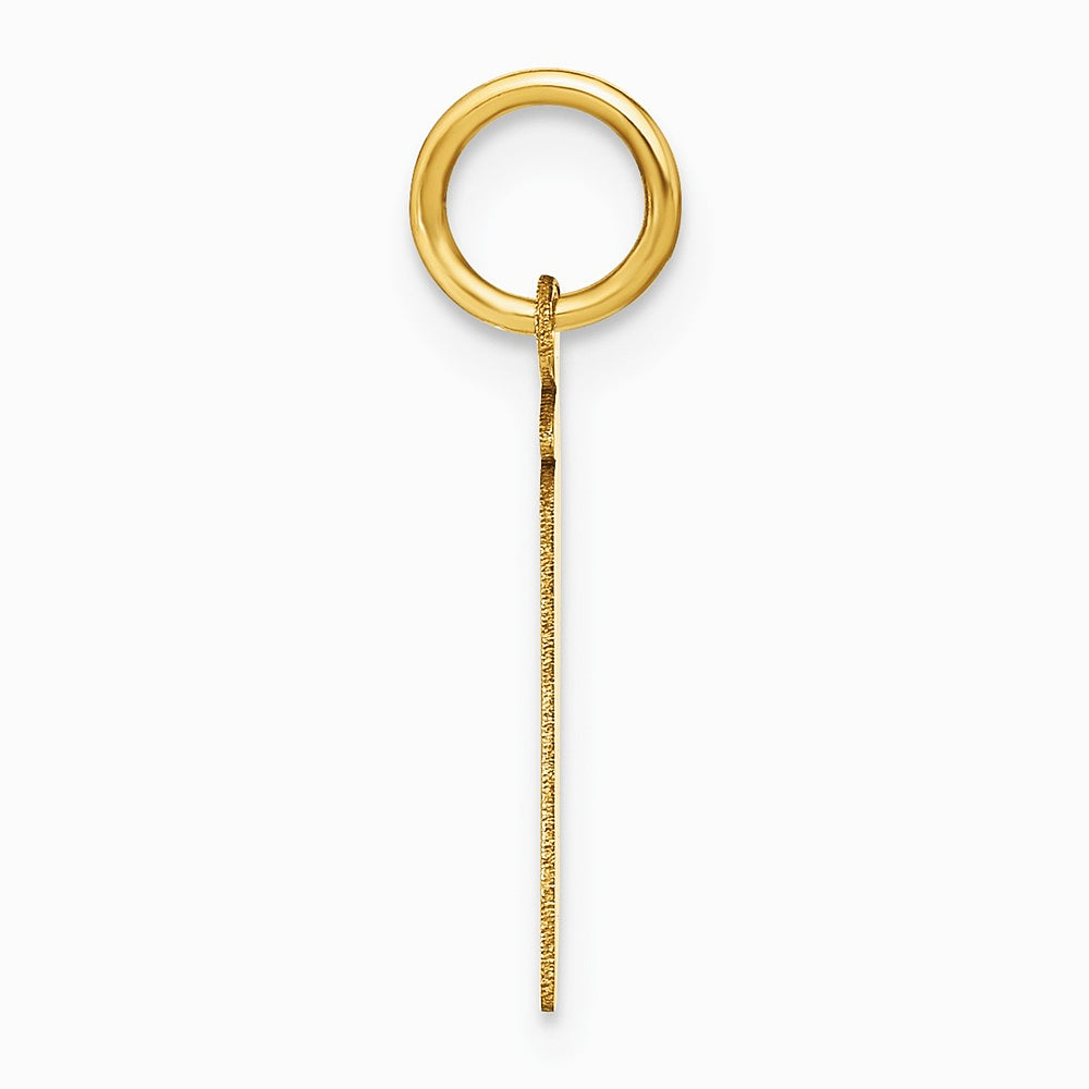 14K Yellow Gold 14ky Lowercase Letter J Initial Pendant - Product Photo