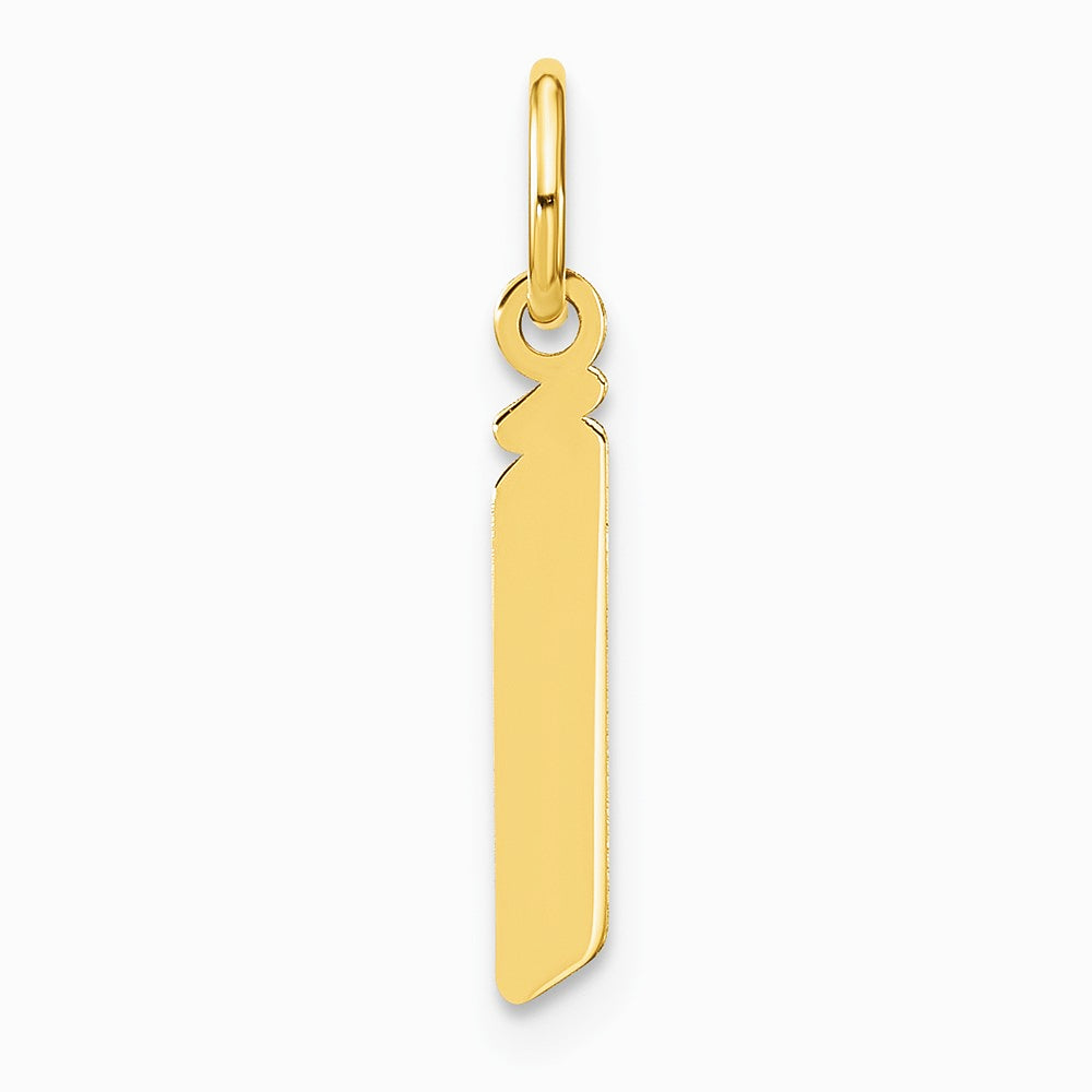 14K Yellow Gold 14ky Lowercase Letter J Initial Pendant - Product Photo