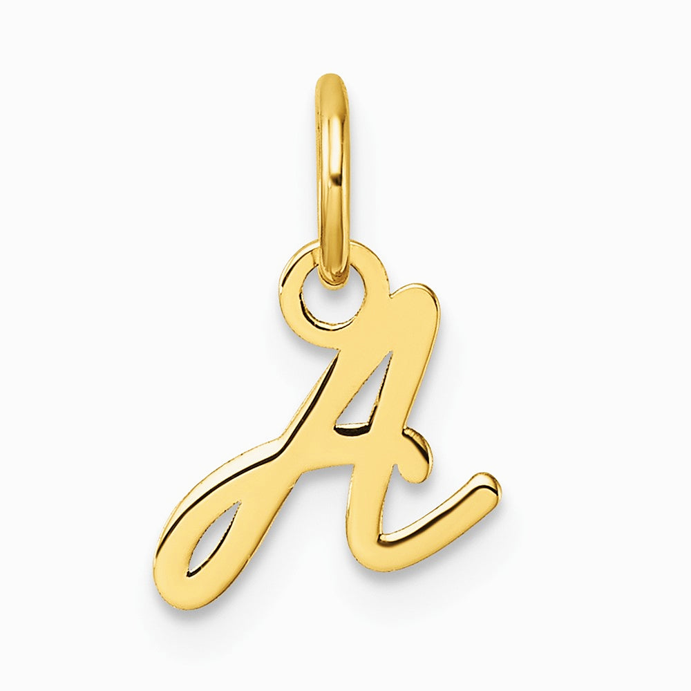 14K Yellow Gold Uppercase Letter A Initial Charm - Product Photo