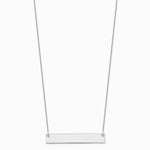 14K White Gold Medium Blank Bar Necklace - Product Photo