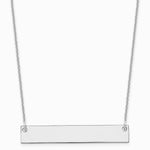 14K White Gold Medium Blank Bar Necklace - Product Photo