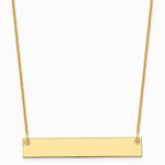 14K Yellow Gold Medium Blank Bar Necklace - Product Photo