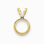 14K Yellow Gold 6mm Round Bezel Pendant Mounting - Product Photo