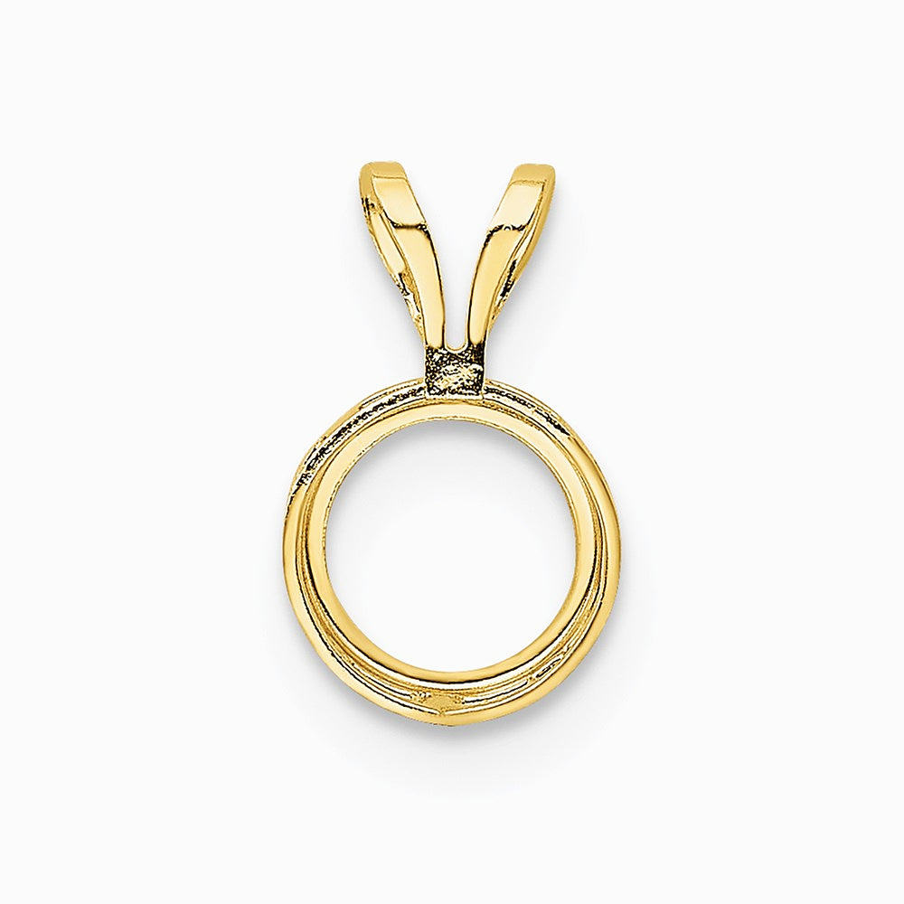 14K Yellow Gold 6mm Round Bezel Pendant Mounting - Product Photo