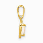 14K Yellow Gold Lab Created Opal Heart Pendant - Product Photo