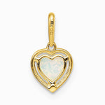 14K Yellow Gold Lab Created Opal Heart Pendant - Product Photo