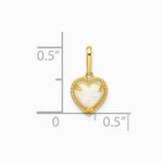 14K Yellow Gold Lab Created Opal Heart Pendant - Product Photo