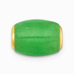 14K Yellow Gold Polished Jade Oval Bead Slide Pendant - Product Photo