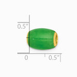 14K Yellow Gold Polished Jade Oval Bead Slide Pendant - Product Photo