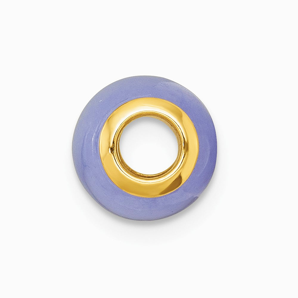 14K Yellow Gold Polished Lavender Jade Oval Bead Slide Pendant - Product Photo