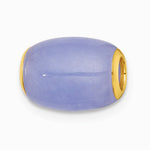 14K Yellow Gold Polished Lavender Jade Oval Bead Slide Pendant - Product Photo