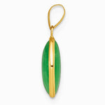 14K Yellow Gold Polished Jade Oval Pendant - Product Photo