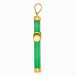 14K Yellow Gold Polished Jade X Cross Pendant - Product Photo