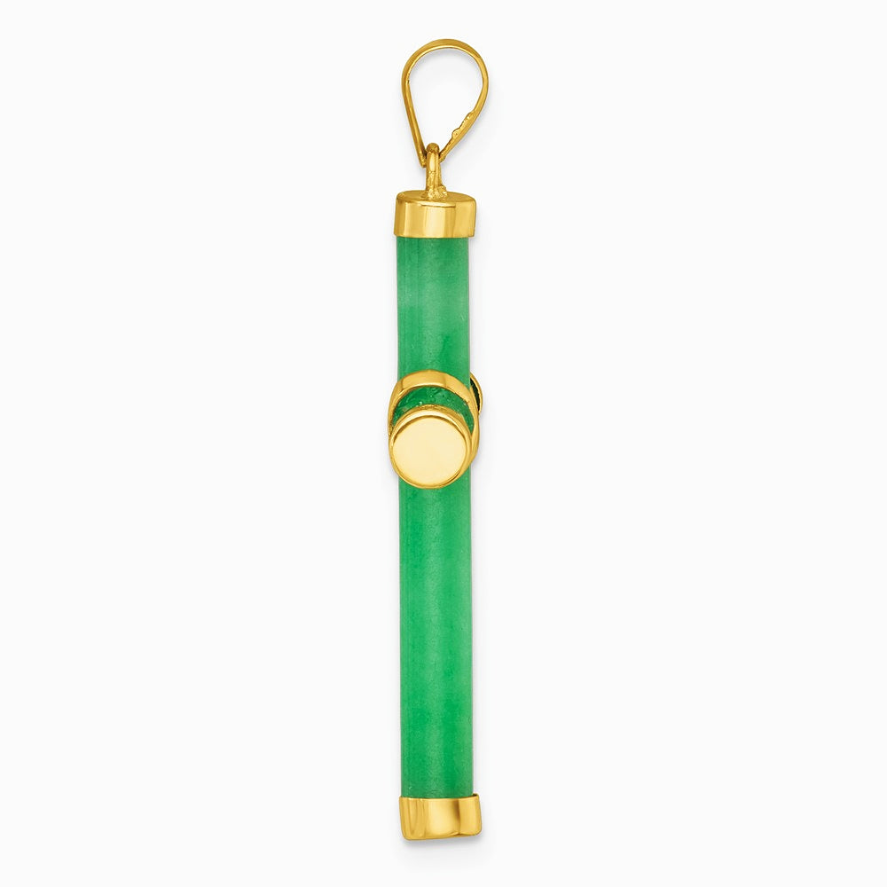 14K Yellow Gold Polished Jade X Cross Pendant - Product Photo