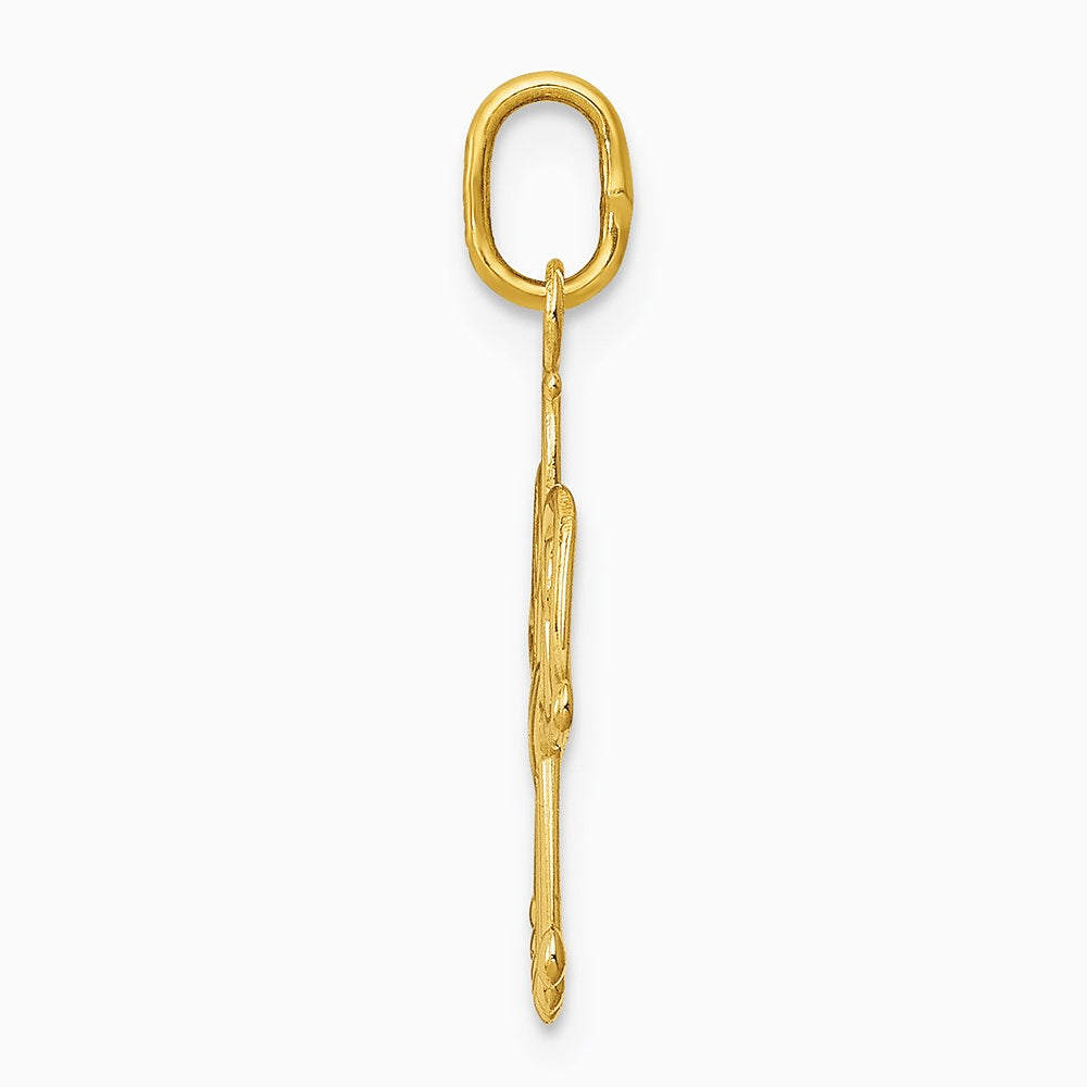 14K Yellow Gold Angel Charm - Product Photo