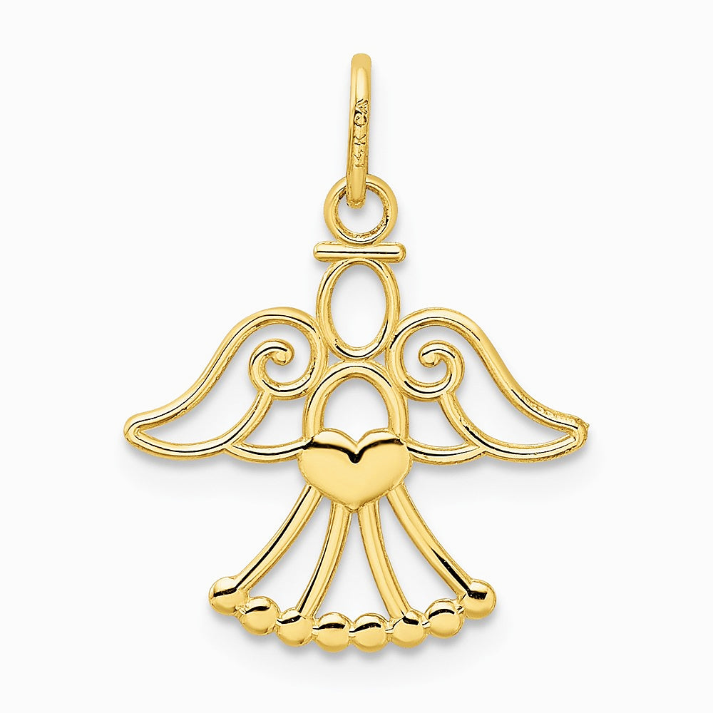 14K Yellow Gold Angel Charm - Product Photo