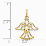 14K Yellow Gold Angel Charm - Product Photo