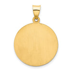 14K Yellow Gold Polished/Satin Our Lady of Guadalupe Medal Hollow Pendant - Product Photo