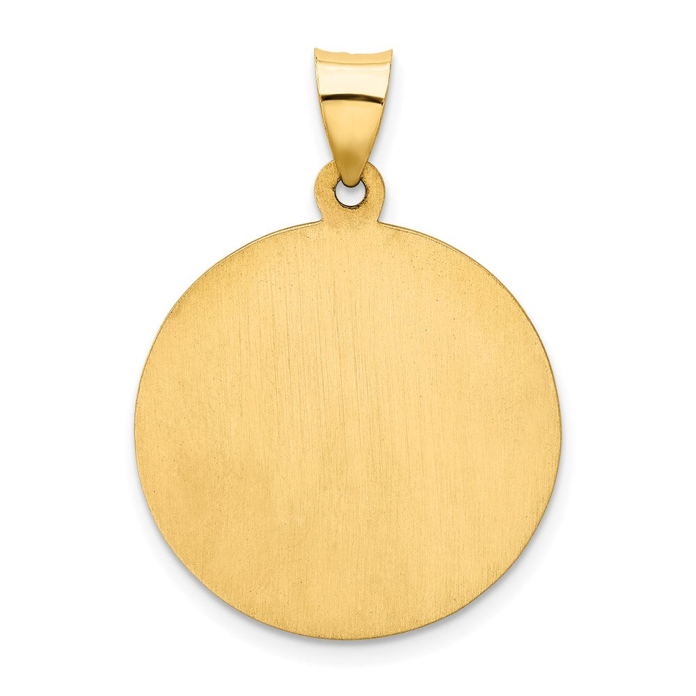 14K Yellow Gold Polished/Satin Our Lady of Guadalupe Medal Hollow Pendant - Product Photo