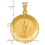 14K Yellow Gold Polished/Satin Our Lady of Guadalupe Medal Hollow Pendant - Product Photo