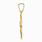 14K Yellow Gold Matka Boska Czestochowska Reversible Medal Hollow Pendant - Product Photo