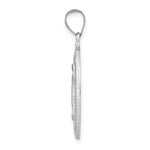 14k White Gold Polished/Satin Miraculous Medal Hollow Pendant - Product Photo