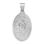 14k White Gold Polished/Satin Miraculous Medal Hollow Pendant - Product Photo