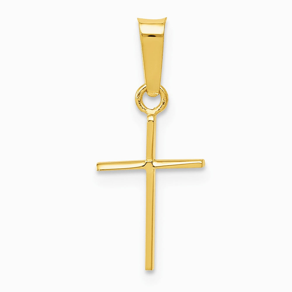 14K Yellow Gold Polished Cross Pendant