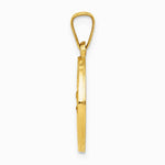 14K Yellow Gold Polished and Satin St. Christopher Medal Hollow Pendant - Product Photo