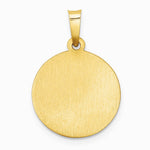 14K Yellow Gold Polished and Satin St. Christopher Medal Hollow Pendant - Product Photo