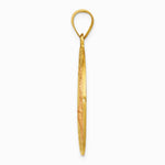 14K Yellow Gold Polished and Satin St Florian Medal Hollow Pendant - Product Photo