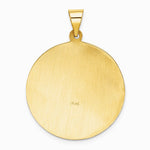 14K Yellow Gold Polished and Satin St Florian Medal Hollow Pendant - Product Photo