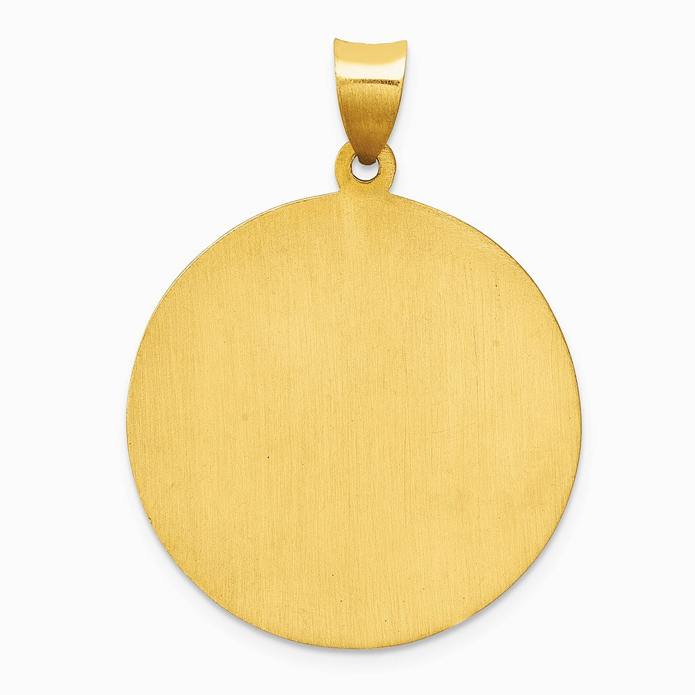 14K Yellow Gold Polished and Satin St Jude Thaddeus Medal Hollow Pendant - Product Photo
