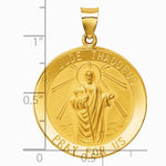 14K Yellow Gold Polished and Satin St Jude Thaddeus Medal Hollow Pendant - Product Photo