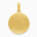 14K Yellow Gold Polished and Satin St Michael Medal Hollow Pendant - Product Photo