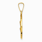 14K Yellow Gold Polished and Satin St Peregrine Medal Hollow Pendant - Product Photo