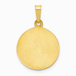 14K Yellow Gold Polished and Satin St Peregrine Medal Hollow Pendant - Product Photo