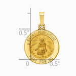 14K Yellow Gold Polished and Satin St Peregrine Medal Hollow Pendant - Product Photo