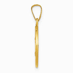 14K Yellow Gold Polished and Satin St Theresa Medal Hollow Pendant - Product Photo